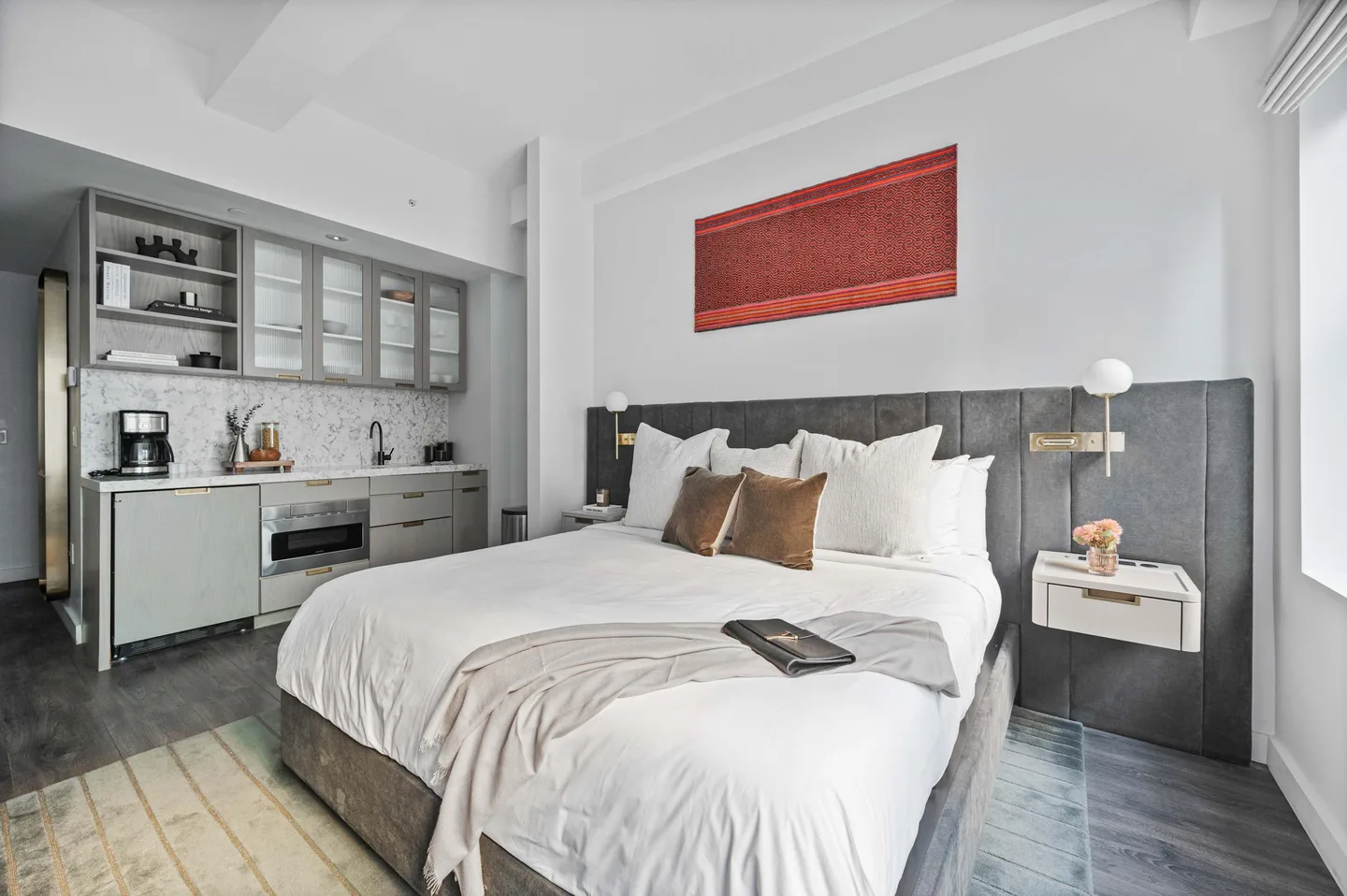 Bedroom — Classic King Studio Apartment — 17John, Financial District