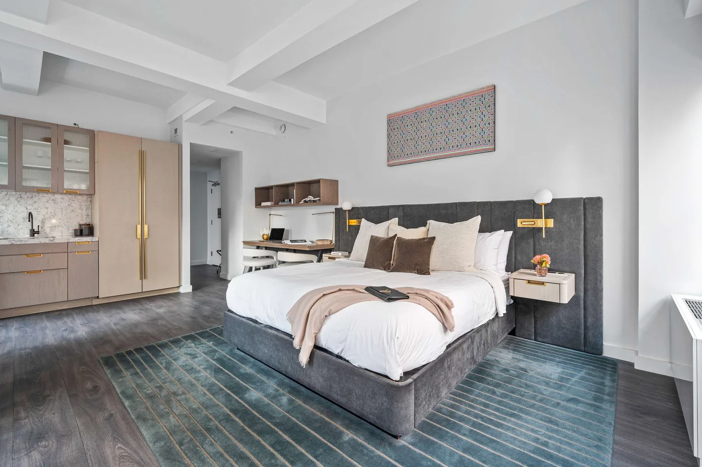 Bedroom — Deluxe King Studio Apartment — 17John, Financial District