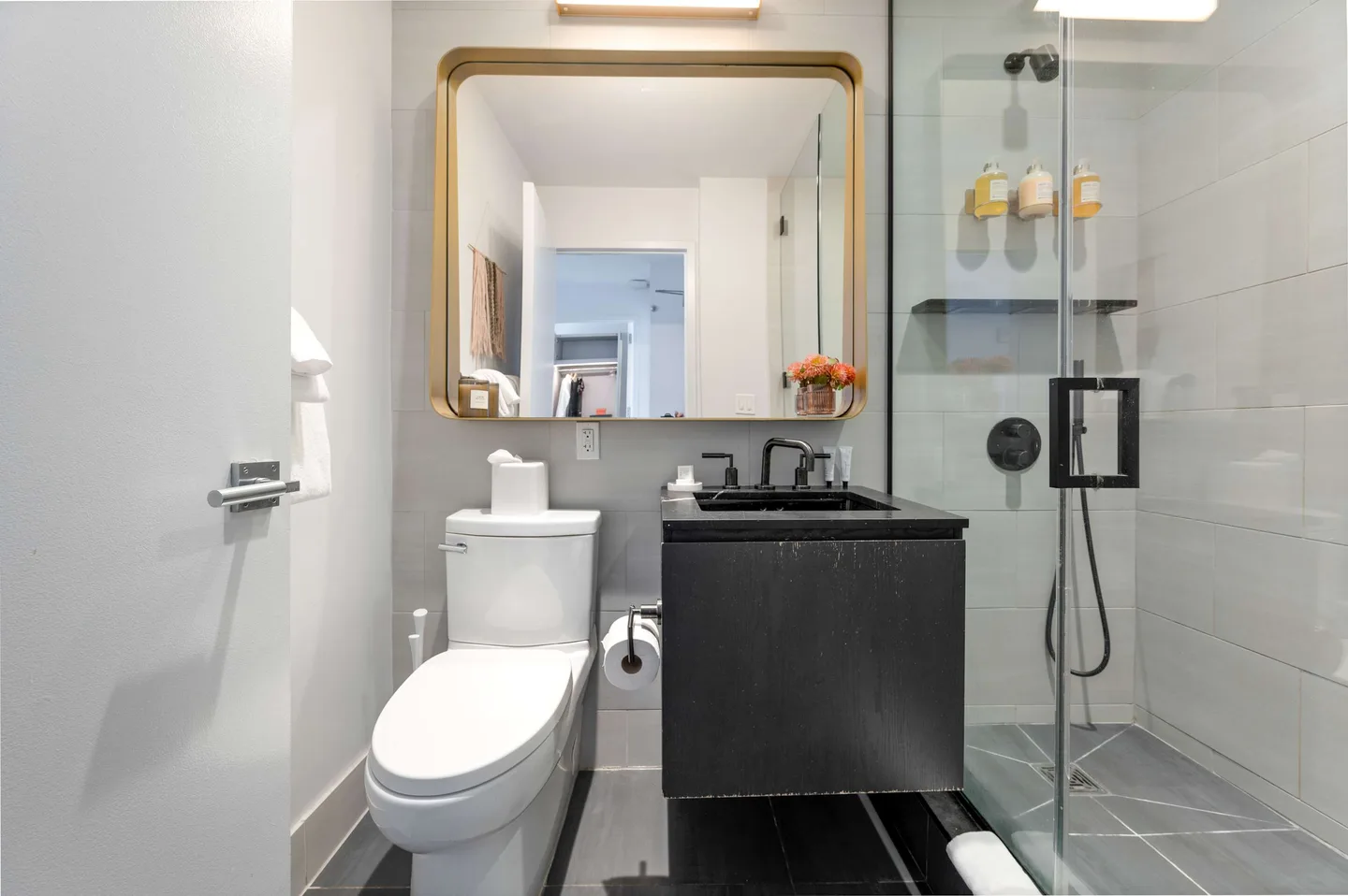 Bathroom — Luxury One Bedroom Apartment — 17John, Financial District