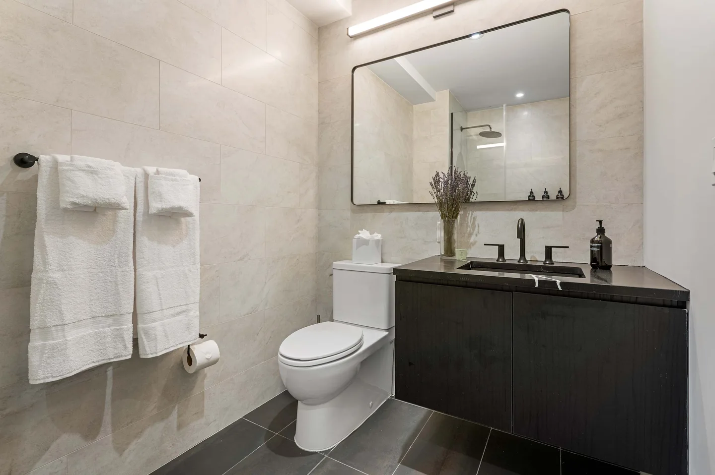 Bathroom — Signature 3 Bedroom Apartment — 17John, Financial District