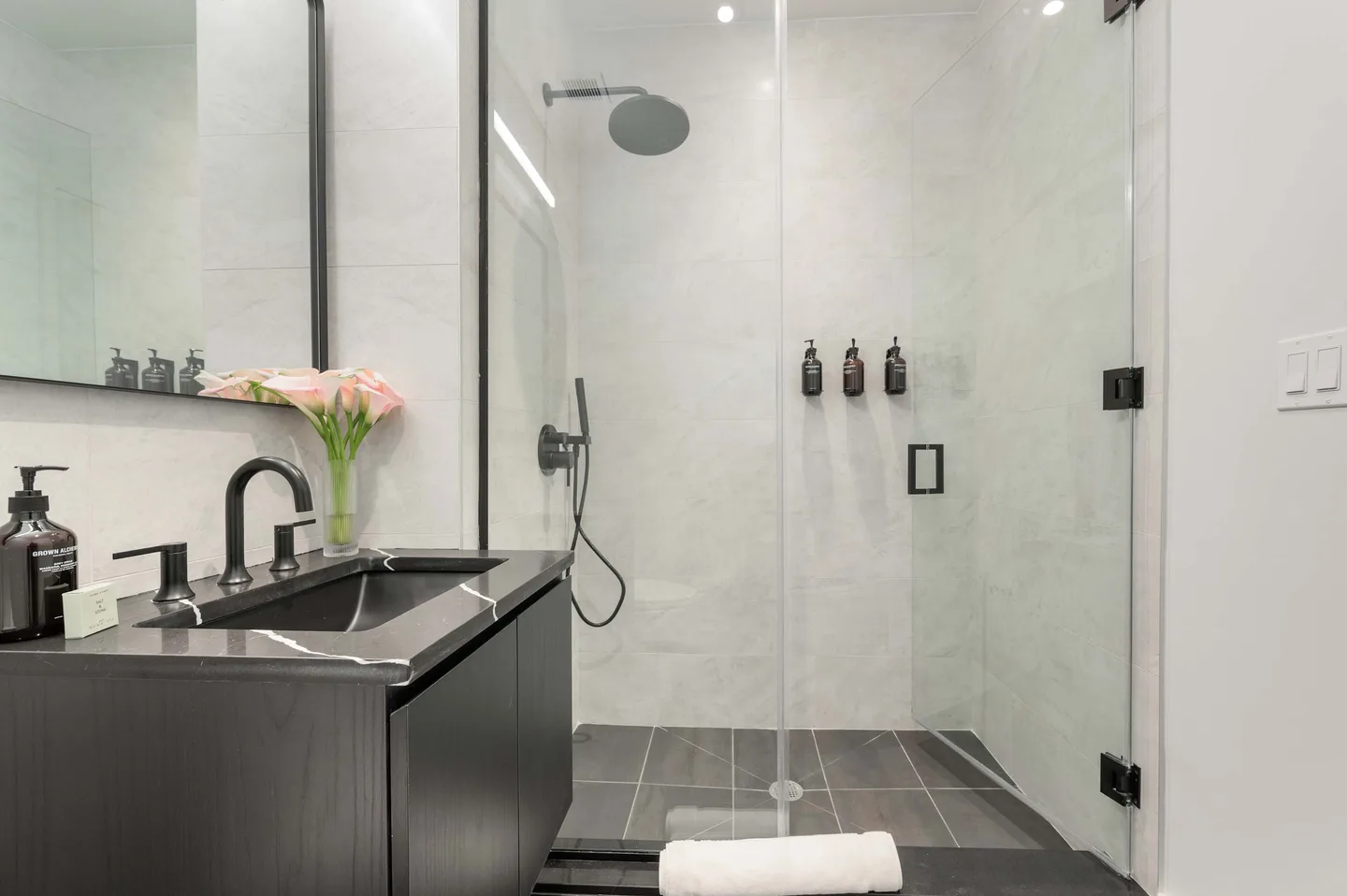 Bathroom — Signature King Studio Apartment — 17John, Financial District