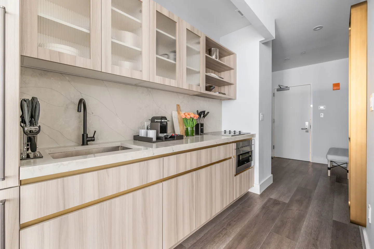 Kitchen — Signature King Studio Apartment — 17John, Financial District